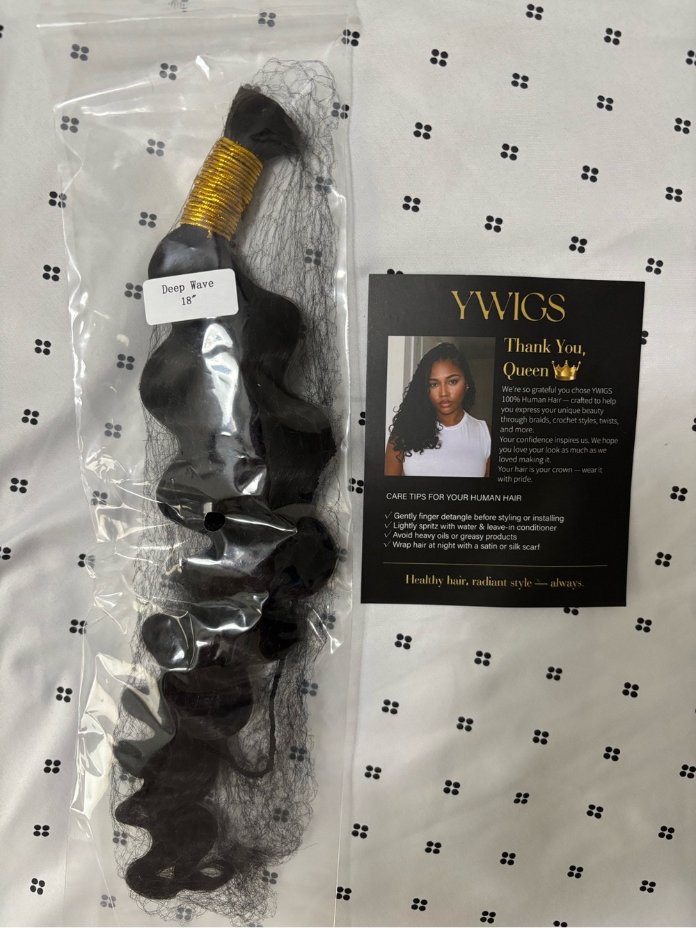 Deep Wave 18" Human Hair Bundle — Natural Black